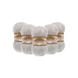 Alize Angora Gold 5’li Paket El Örgü İpi 100g x 5 Adet - Renk Kodu: 208 - Açık Gri Melanj