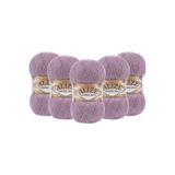 Alize Angora Gold 5’li Paket El Örgü İpi 100g x 5 Adet - Renk Kodu: 312 - Dağ Pembesi