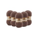 Alize Angora Gold 5’li Paket El Örgü İpi 100g x 5 Adet - Renk Kodu: 493 - Kahve