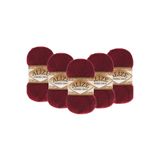 Alize Angora Gold 5’li Paket El Örgü İpi 100g x 5 Adet - Renk Kodu: 57 - Bordo