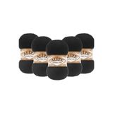 Alize Angora Gold 5’li Paket El Örgü İpi 100g x 5 Adet - Renk Kodu: 60 - Siyah