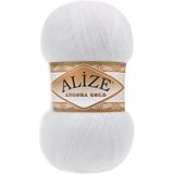 Alize Angora Gold El Örgü Ipi Ipliği Yünü Renk Kodu:55 (beyaz)