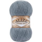 Alize Angora Gold El Örgü İpi Orta Gri Renk Kodu:87 %20 Yün %80 Akrilik 100 Gram - Mürdüm
