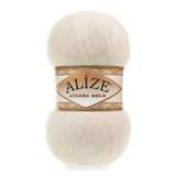 Alize Angora Gold Simsiz Örgü İpi - Krem - 1 Adet - ( Renk Kodu : 01)