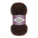 Alize Cotton Gold El Örgü İpi - 1 Adet -%55 Pamuklu Amigurumi ve Bebek Yünü - Tüylenmez Yumuşak Doku - 100gr, 330 Metre (26 Koyu Kahve)