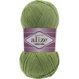 Alize Cotton Gold Yağ Yeşil El Örgü Ipliği - Yağ Yeşili