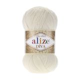 Alize Diva 62 Açık Krem 100 gr Örgü İpi