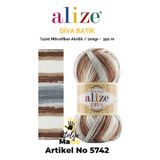 Alize Diva Batik 5742 %100 Mikrofiber Akrilik (100gr 350m) Tek Yumak 17 farklı Batik Renk Seçeneği