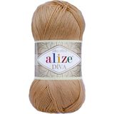 Alize Diva Merserize Ince El Örgü Ipi Yazlık Bluz Dantel Ipi 1 Adet - 369-Deve Tüyü