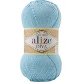 Alize Diva Merserize Ince El Örgü Ipi Yazlık Bluz Dantel Ipi 1 Adet - Gök Mavisi