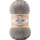 Alize Diva Merserize Ince El Örgü Ipi Yazlık Bluz Dantel Ipi 1 Adet - Gri