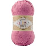 Alize Diva Merserize Ince El Örgü Ipi Yazlık Bluz Dantel Ipi 1 Adet - Koyu Pembe