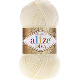 Alize Diva Merserize Ince El Örgü Ipi Yazlık Bluz Dantel Ipi 1 Adet - Krem