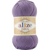 Alize Diva Merserize Ince El Örgü Ipi Yazlık Bluz Dantel Ipi 1 Adet - Lila