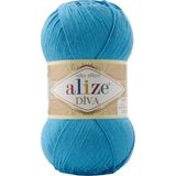 Alize Diva Merserize Ince El Örgü Ipi Yazlık Bluz Dantel Ipi 1 Adet - Mavi 245