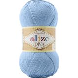 Alize Diva Merserize Ince El Örgü Ipi Yazlık Bluz Dantel Ipi 1 Adet - Mavi