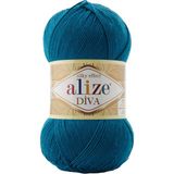 Alize Diva Merserize Ince El Örgü Ipi Yazlık Bluz Dantel Ipi 1 Adet - Mikanos Mavi 646