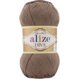 Alize Diva Merserize Ince El Örgü Ipi Yazlık Bluz Dantel Ipi 1 Adet - Sütlü Kahve