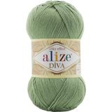 Alize Diva Merserize Ince El Örgü Ipi Yazlık Bluz Dantel Ipi 1 Adet - Yeşil