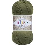 Alize Diva Merserize Ince El Örgü Ipi Yazlık Bluz Dantel Ipi 1 Adet - Yosun Yeşili