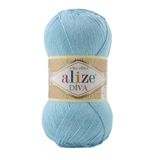 Alize Diva Merserize İnce İp Yazlık Bikini Bustiyer Bluz Örgü İpi 5 Adet (Gök Mavi 346)