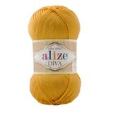 Alize Diva Merserize İnce İp Yazlık Bikini Bustiyer Bluz Örgü İpi 5 Adet (Zerdeçal 488)