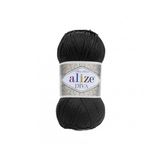 Alize Diva Merserize İnce Yazlık İp 1 Adet 60 Siyah