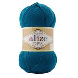 Alize Diva Merserize İnce Yazlık İp 1 Adet 646 Mikanos Mavi