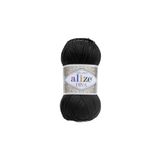 Alize Diva Merserize Ip - 060 Siyah - 100 Gr. 350 Mt(BOYUT OLARAK YÜN ÖRGÜ İPLERİNE GÖRE DAHA KÜÇÜKTÜR.)