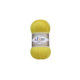 Alize Diva Merserize Ip - 110 Sarı - 100gr 350m(BOYUT OLARAK YÜN ÖRGÜ İPLERİNE GÖRE DAHA KÜÇÜKTÜR.)papatya