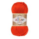 Alize Diva Mikro Fiber Merserize 100 gr El Örgü Ipliği 37-nar Çiçeği