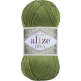Alize Diva Yağ Yeşil El Örgü Ipliği - Yağ Yeşili