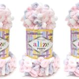 Alize Kabarık Renkli Bebek Battaniyesi İpliği Büyük Döngü Çok 3skn 300gr 30yds%100 Mikropolyester Yumuşak İplik El Örgü İpliği Süper Kalın Hacimli Dokuma Yıpranmış İplik (5864)