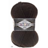 Alize Kahverengi Superlana Mıdı 26 El Örgü Ipi (5 Li Paket)