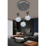 Alize Modern Sarkıt Cam 4 Top LED Avize - - Krom