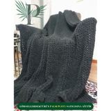 Alize Palm Puffy Siyah 150 x 200 cm Tek Kişilik Battaniye