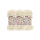 Alize Puffy 3’Lü Paket El Örgü İpi - Şişsiz – 100G X 3 Adet – Renk No: 62 - Açık Krem
