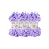 Alize Puffy 3’Lü Paket El Örgü İpi - Şişsiz – 100G X 3 Adet – Renk No: 788 - Lavanta