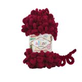 Alize Puffy 987 5 Adet Bordo Pembe El Örgü İpliği, Bebek Battaniyesi