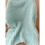 Alize Puffy Burgu Model Bebek Battaniyesi, El Örgüsü Bebek Battaniyesi, El Yapımı Bebek Battaniyesi Hediyelik - 90 x 100 cm - Açık Turkuaz