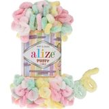 Alize Puffy Color Şeker Renkli Yumuşak Polyester Malzeme ile Eğlenceli Örgü İpi 100gr