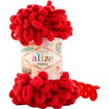 Alize Puffy El Örgü Ipi (5 Li Paket) - 106-KOYU Kırmızı