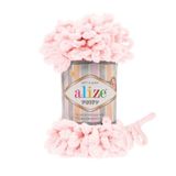 Alize Puffy El Örgü İpi İpliği Yünü 100 gr 639 Kristal Pembe