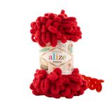 Alize Puffy El Örgü İpi, Parmak Örgü İpi 5 Adet (Kırmızı 106)