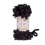 Alize Puffy El Örgü İpi, Parmak Örgü İpi 5 Adet (Siyah 1060)