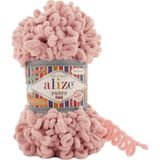 Alize Puffy Fine 340 Pudra Pembe Parmakta Örülen El Örgü İpi 100 Gr.
