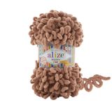 Alize Puffy Fine(İnce) El Örgü İpi, Parmak Örgü İpi 5 Adet (Sütlü Kahve 261)