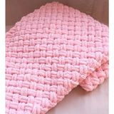 Alize Puffy Tek Kişilik Battaniye 90 x 90 cm Pembe Desenli Polyester Kumaş Özellikli