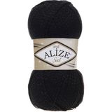 Alize Şal Sim 60 Siyah El Örgü Ipi 100 Gr.