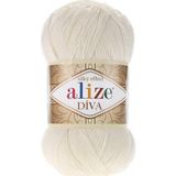 Alize Silky Effect Diva El Örgü Ipi Yumak Açık Krem 62